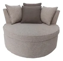 Comprar Sillón Sofá Circular Redondo Living Tapizado Lino 1.15 Moder