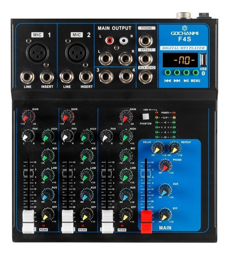 Mezcladora Gc F4 Consola Audio Mixer 4 Canales Bluetooth Usb