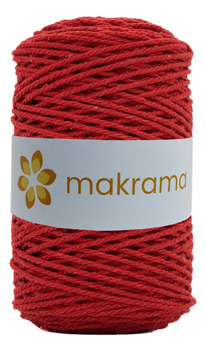 Cuerda Cordón De Algodón Para Macramé 2mm 500g Colores Color Rojo Intenso