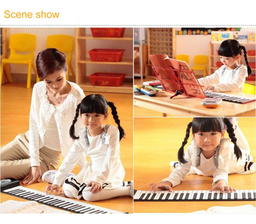 Portátil 61 Teclas Flexible Roll-up Piano Usb Midi Electróni