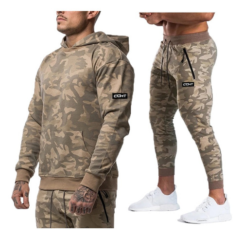 Conjunto Deportivo Camuflaje Sudadera Hombre Y Pantalones