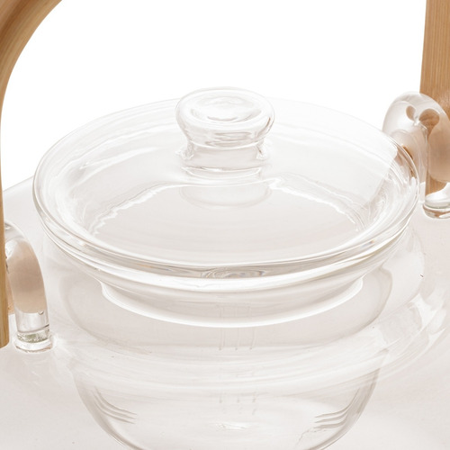 Chaleira De Vidro Alça Bambu Resistente Ao Calor 800ml Wolff