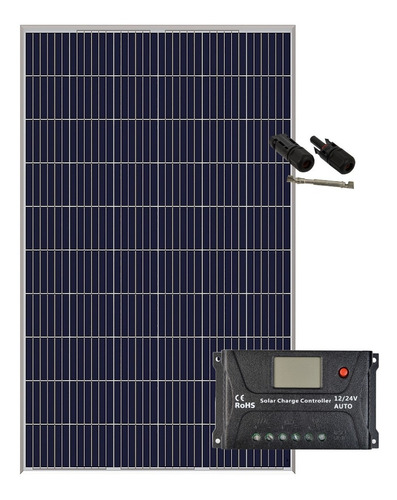 Kit Placa Solar Amerisolar 285w + Regulador 20a + Conector