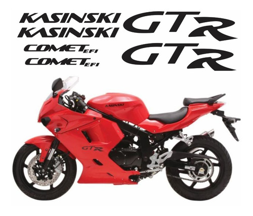 Kit Adesivos Kasinski Comet 250 Gtr Em Preto 02