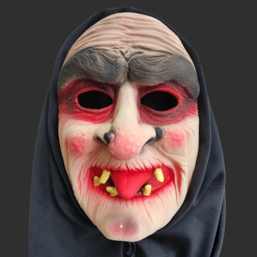 Máscara Bruxa Velha Nariguda Banguela Terror Halloween Susto