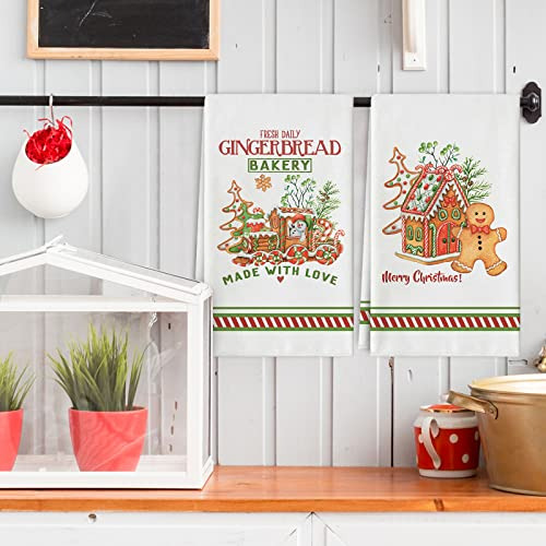 Toallas De Cocina Navideñas De Jengibre Ultra Absorbentes