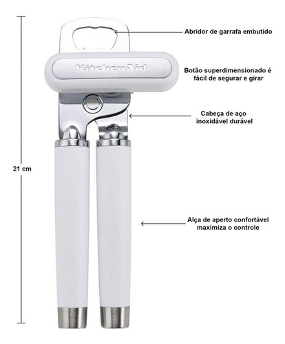 Abridor De Latas E Garrafas Branco Kitchenaid