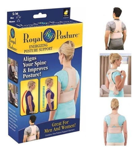 Colete Postural Magnetico Corretor De Postura Cinta M