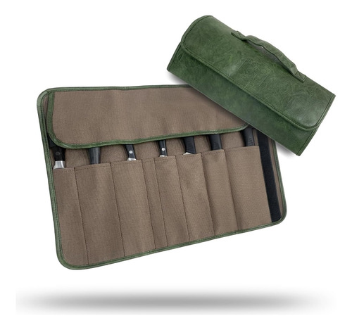 Estuche Porta Cuchillos De Tipo Piel Chef Bolsa Enrrollable