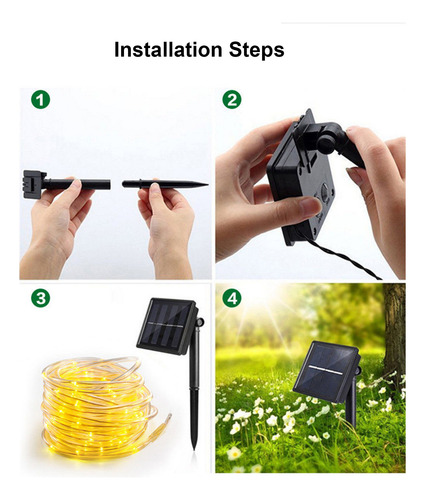 Luces Decorativas De Patio Solares Led, Cadena De Tubos Led,