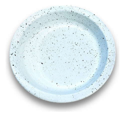 Plato Hondo Blanco Enlozado Vitrificado 23,5cm Jovifel Salpicado