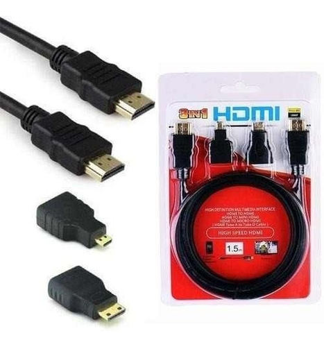 Kit Cable Hdmi 3 En 1/ Hdmi/adaptador Mini Hdmi /micro Hdmi