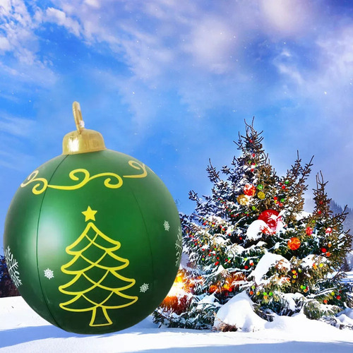 - Decoración De Bola De Navidad Inflable De 60 Cm Con Luz