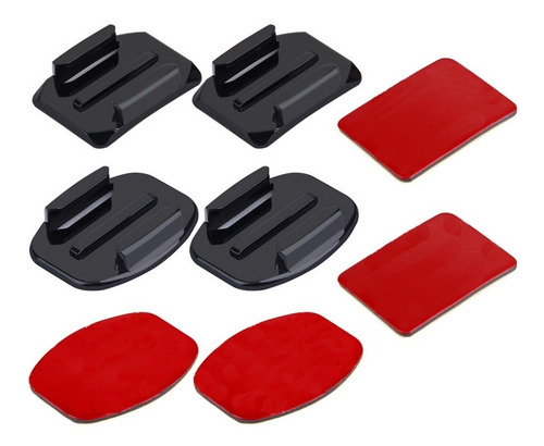 Imagen 1 de 6 de Montura Base 2 Curvas 2 Planas + 4 Adhesivo Para Gopro 9 8 7