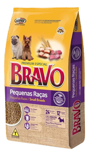 Ração Para Cães Adultos 10kg Mini E Pequenos Bravo