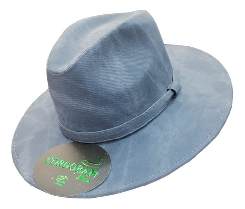 Sombrero Indiana Azul Mezclilla Buck Ajustable Fedora Casual