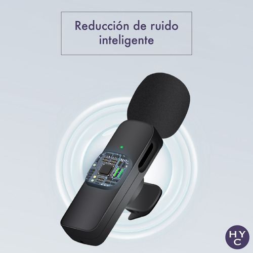 Microfono Corbatero Inalambrico Compatible iPhone Celular Color Negro