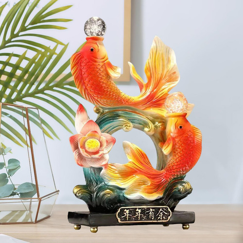 Estatua De Pescado Chino Ornamento De Escritorio Decoración