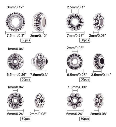 600 Cuentas Espaciadoras Antiguas Joyería Tibetana Cuentas