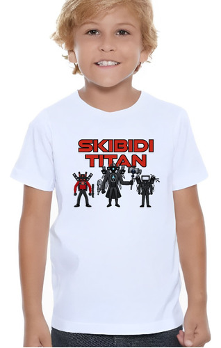 Camiseta Infantil Camisa Skibidi Toilet Skibidi Titan Jogo