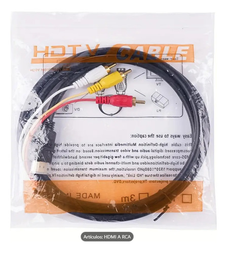 Cable Rca A Hdmi 1.5mts De Largo
