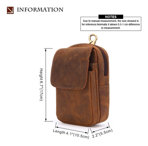 Masculina Pochete Bolsa Cintura Couro Legítimo Portacelular