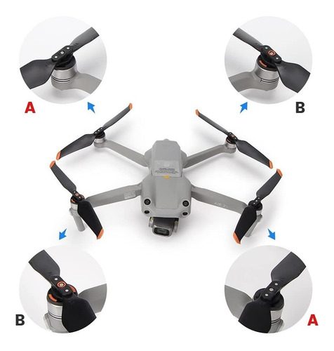 Hélices De Bajo Ruido 4 Piezas Para Dron Dji Mavic Air 2, 2s