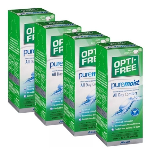 Solucion Lente Contacto Optifree Pure Moist 300 Ml Combo 4 