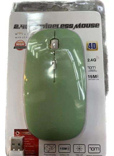 Mouse Ratón Gamer Domipro Inalámbrico Mo-16 Verde