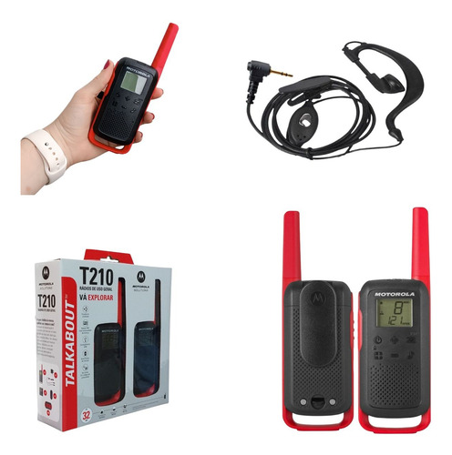 16 Rádio Walk Talk Motorola T210br Com 16 Fone Ptt+ 1 Brinde