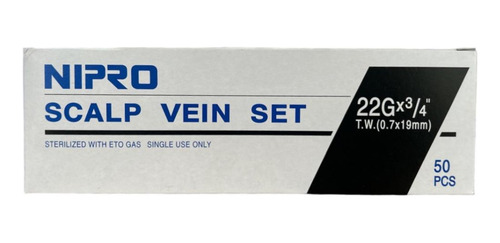 Mariposa Scalp Vein Nipro 22g X 3/4 (50 Unidades)