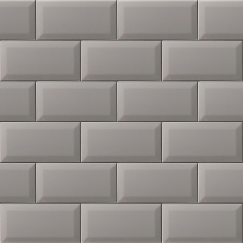 Azulejos Subway Ceramicos Gris Biselado 10x20 Baño Cocina