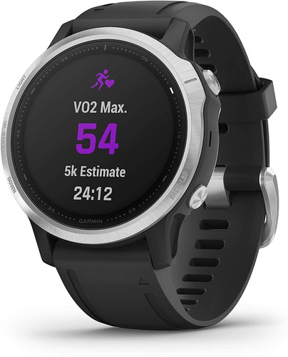 Garmin Fenix 6s Silver Correa Silicona Negro 42mm Reloj