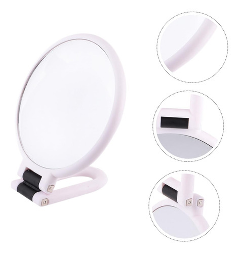 Espejo De Maquillaje Doble Cara 5x Plegable Compacto Blanco