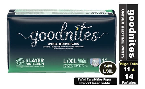 Pañales Goodnites Ropa Interior Pants Elige Talla Tamaño L/xl