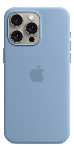 Forro Apple iPhone 15 Pro Max Silicone Magsafe Azul Invierno