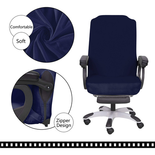 Fundas Elásticas Lavables Para Sillas De Oficina Azul Marino