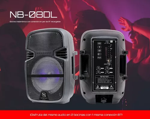 Gemidos Impresión Embajador Bafles 8 Pulgadas Bocinas Amplificadas Bluetooth Portatil Recargable Audio  Profesional Necnon