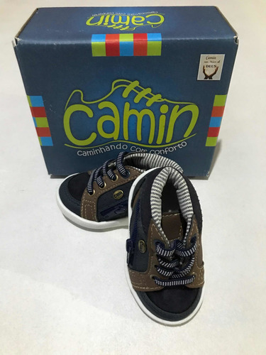 Tênis Infantil Cano Alto, Marinho Camin