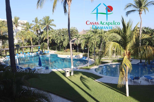 Imagen 6 de 30 de Cad Pacífico Diamante Vela 102. Terraza Con Vistas A Los Jardines Y Albercas