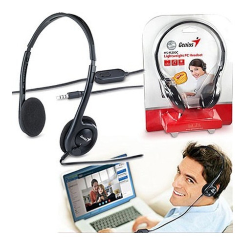 Audifonos/diadema Manos Libres Genius Hs-m200c Plug 3.5 Color Negro