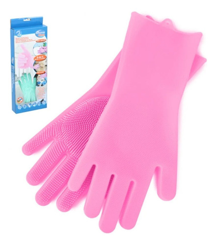 Guantes De Silicona Cepillo Para Fregar Platos Cocina 