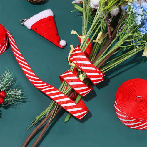 Caramelos De Cinta A Rayas Navideñas Para Decoración De Árbo