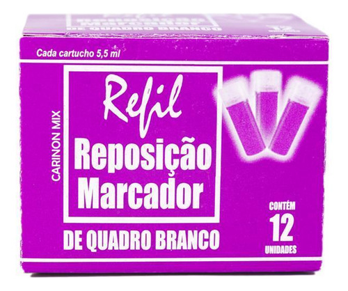 Refil Pincel Marcador Quadro Branco Vboard Master 12un Vio