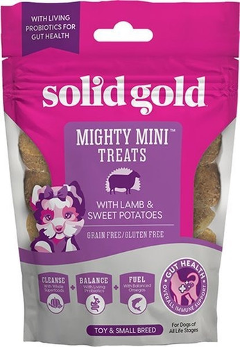 Solid Gold  Mighty Mini Lamb & Sweet Potatoes Dog Treats, 4-