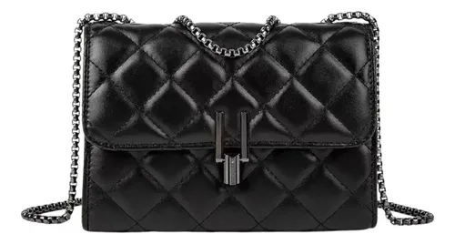 Bolsa Transversal Feminina Sofisticada Festa Corrente Promoç Preto Liso