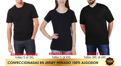 Imagen 5 de 9 de Remera Lisa 100% Algodón Peinado Premium-excelente Calidad