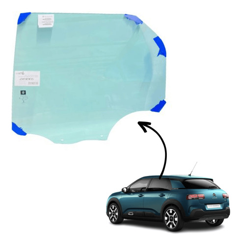 Vidro Porta Citroen C4 Cactus Tras Esq 2018 A 2023 2 Furos