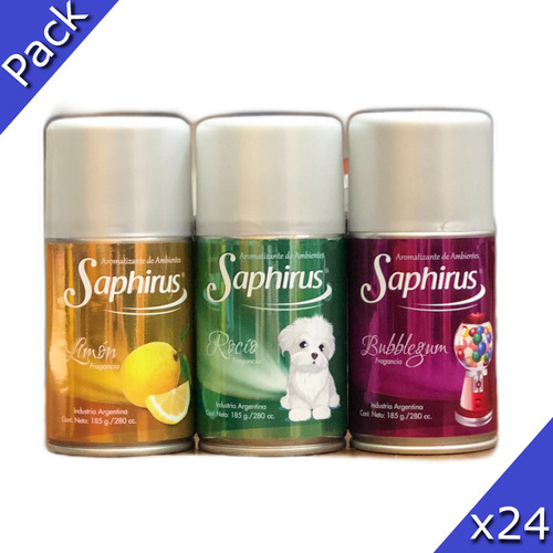 Aromatizador Aerosol Saphirus Pack por 24 Unidades