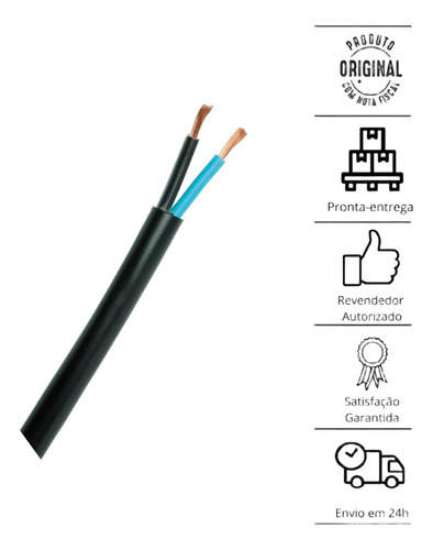 Cabo Pp 02vias 1kv Cobre 2x 16mm Com 40metros